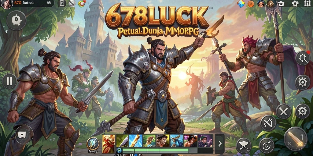 Screenshot menampilkan gameplay menarik dalam dunia MMORPG 678LUCK.