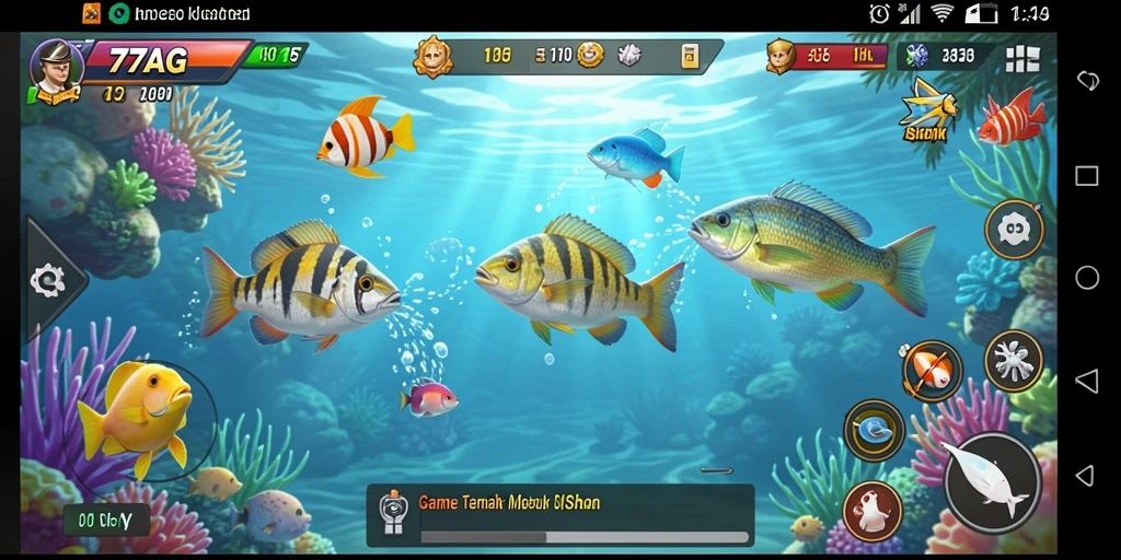Tangkapan layar gameplay 77AG menunjukkan aksi seru Tembak Ikan.
