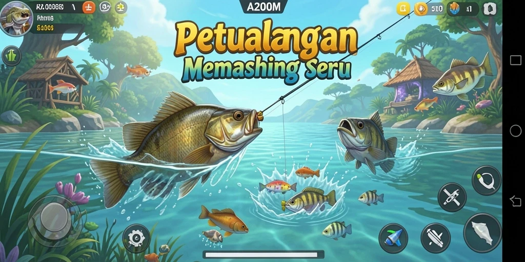 Tangkapan ikan bertarikan di tengah lautan yang indah.