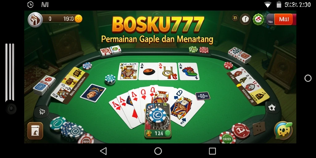 Gameplay seru Gaple dalam BOSKU777 dengan interaksi real-time.