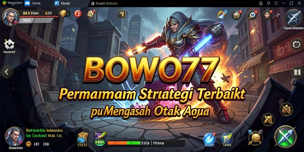 Screenshot gameplay BOWO77 yang menampilkan pertempuran strategis.