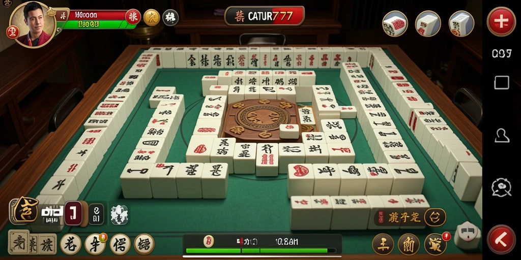 Screenshot utama CATUR777 menampilkan papan permainan Mahjong yang menawan.