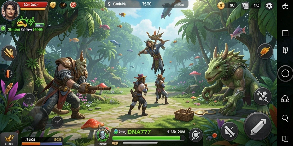 Tampilan menarik dari gameplay <strong>DNA777</strong> yang menunjukkan interaksi karakter.