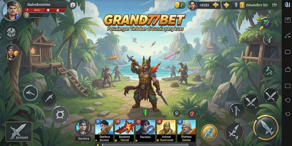 Tampilan gameplay Open World yang menakjubkan di GRAND77BET.