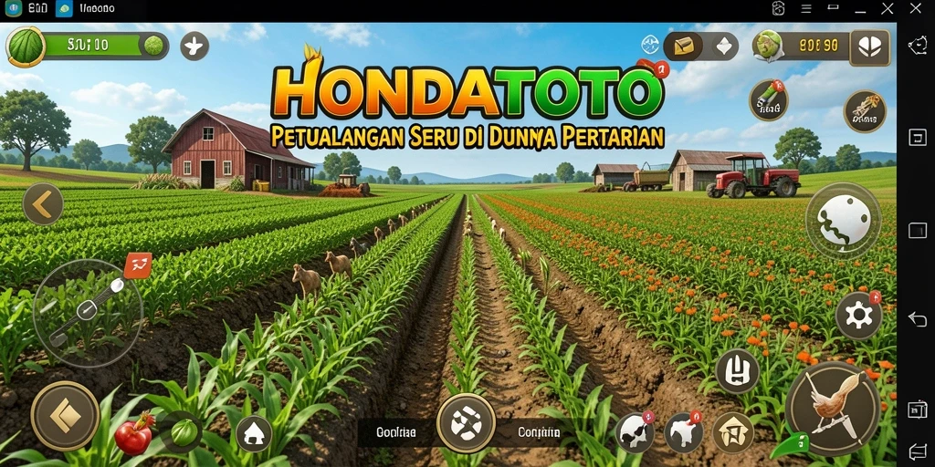 Tangkapan layar HONDATOTO menampilkan aksi bertani yang seru.