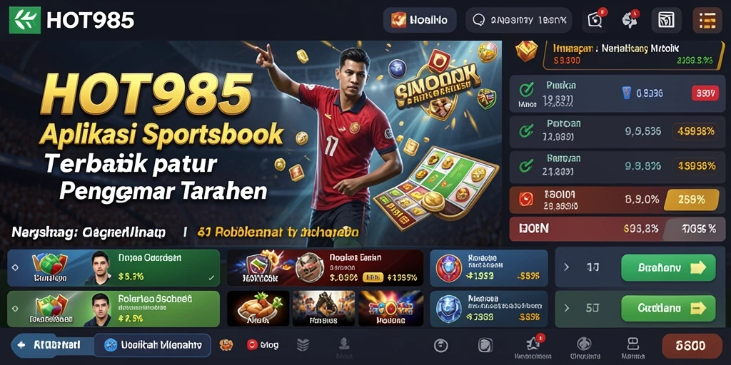 Tampilan aplikasi HOT985 menampilkan berbagai pilihan taruhan olahraga.
