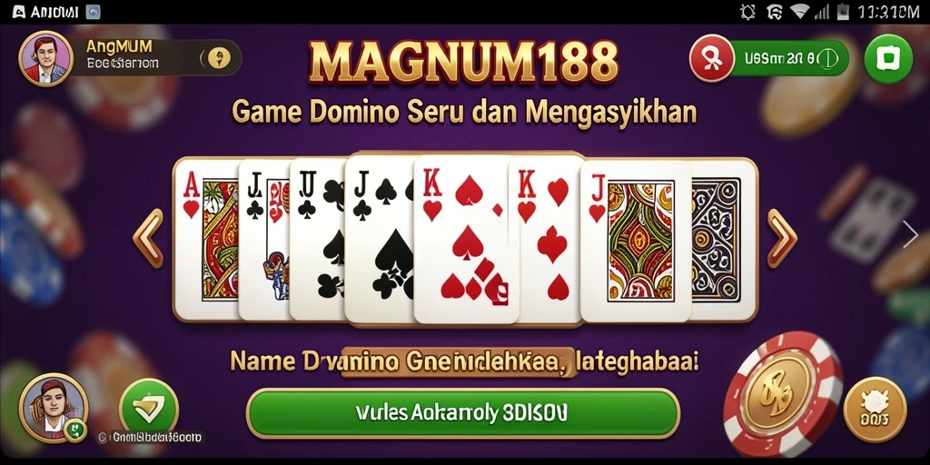 Tampilan gameplay domino yang seru dan menarik di MAGNUM188.