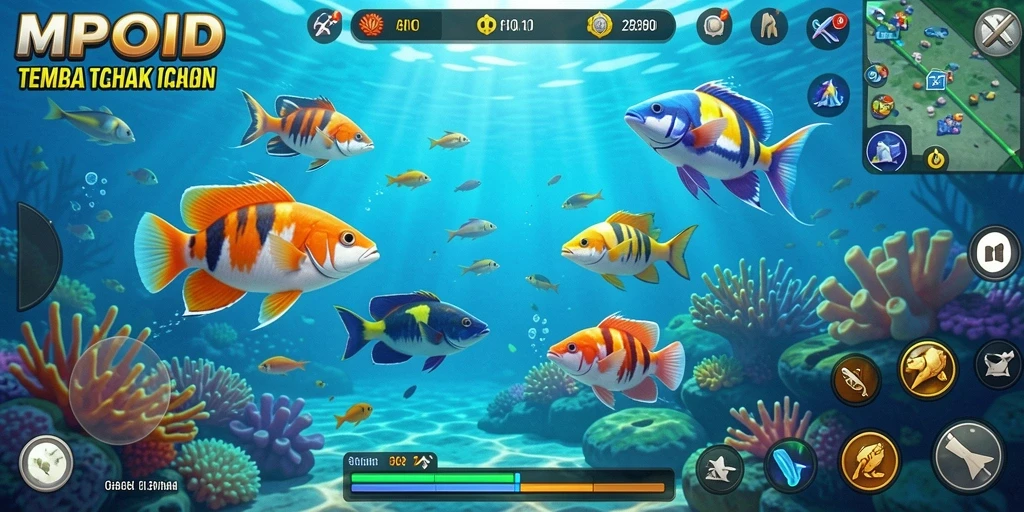 Screenshot MPOID menampilkan aksi seru menembak ikan dengan grafis yang menawan.