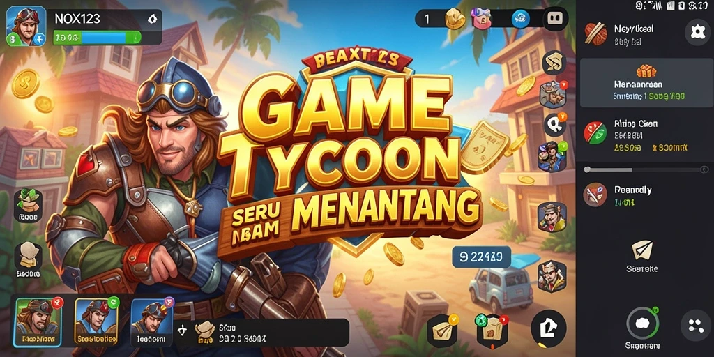 Screenshot gameplay NOX123 yang menunjukkan manajemen bisnis yang menarik.