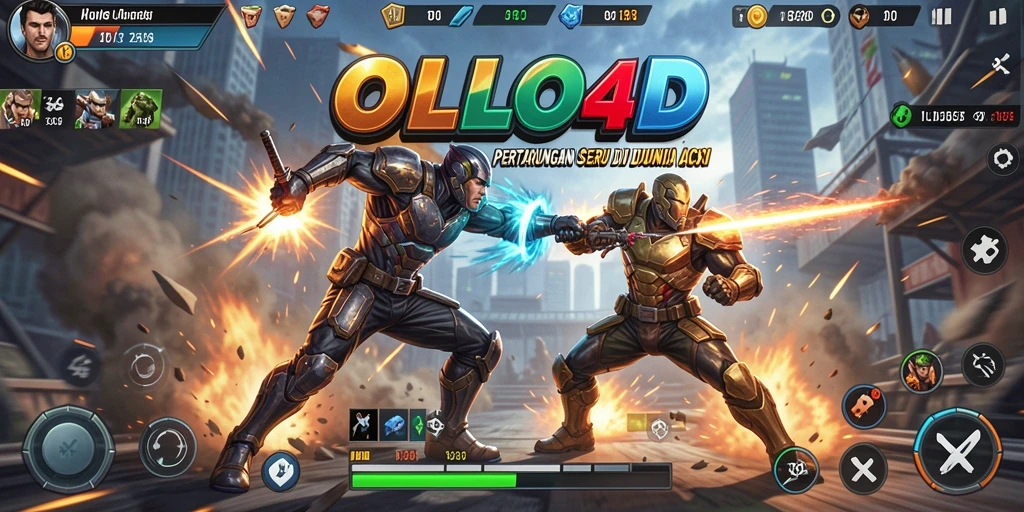 Tangkapan layar utama OLLO4D menampilkan aksi pertempuran seru.