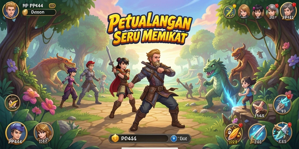 Tampilan gameplay seru dari PP444 yang penuh petualangan.