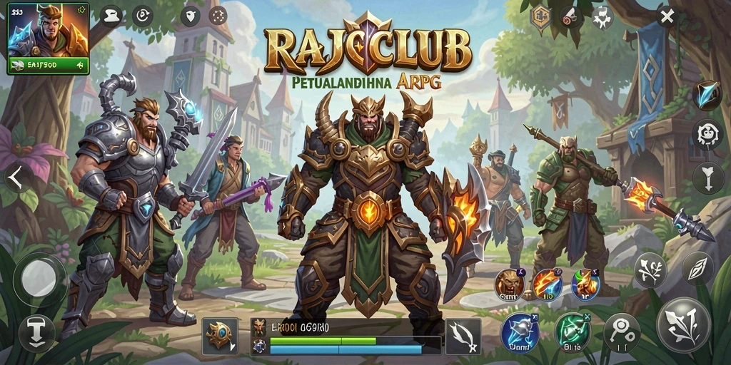 Screenshot gameplay RAJACLUB yang menunjukkan aksi pertarungan epik.