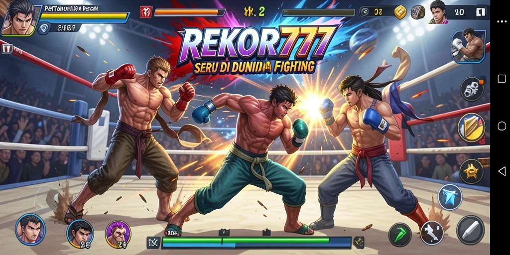 Tangkapan layar dari gameplay pertarungan seru di REKOR777.