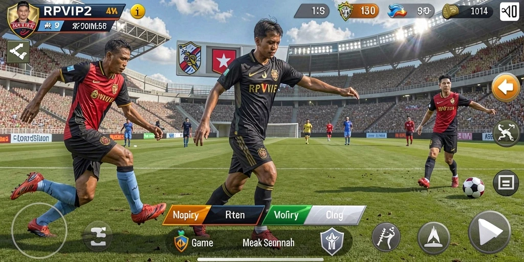 Tampilan gameplay mendebarkan RPVIP2 dengan pemain yang sedang beraksi di lapangan.