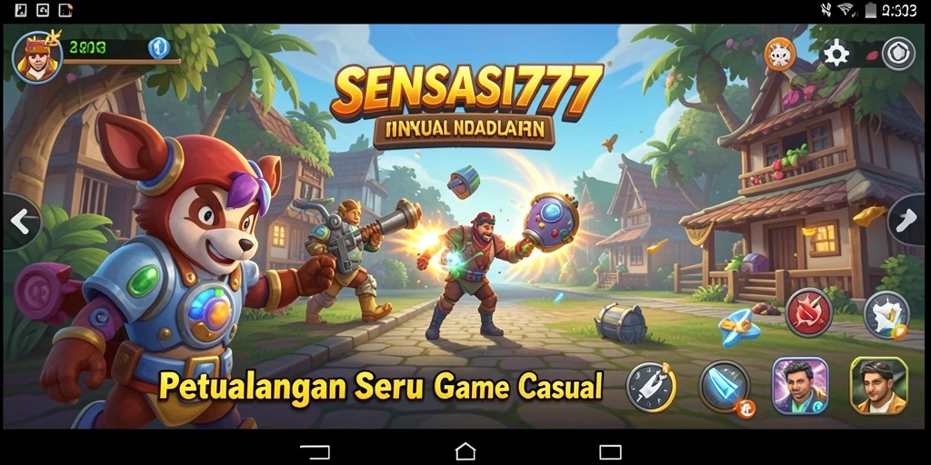 Tampilan dan aksi seru dalam gameplay SENSASI777.
