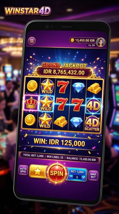 Screenshot fitur unggulan Winstar4D yang menunjukkan pilihan aplikasi yang luas.